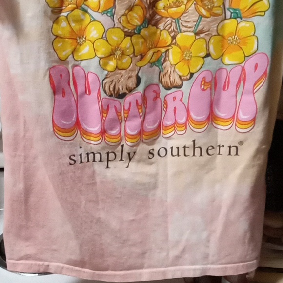 SIMPLY SOUTHERN T-shirt Medium- "Cheer Up Buttercup" 🐶 🌺 - Picture 8 of 15